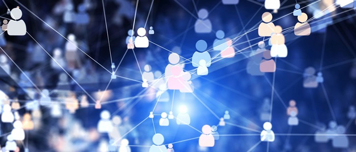 Graphic representing connections between people