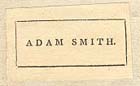 Adam Smith bookplate from Sp Coll 1324