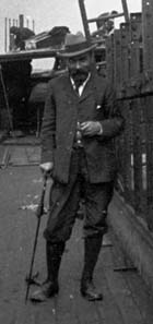 Bruce on the deck of the Scotia at Troon, 15 July 1902 (detail from Sp Coll Photo C1/43) Links to Book of the Month article