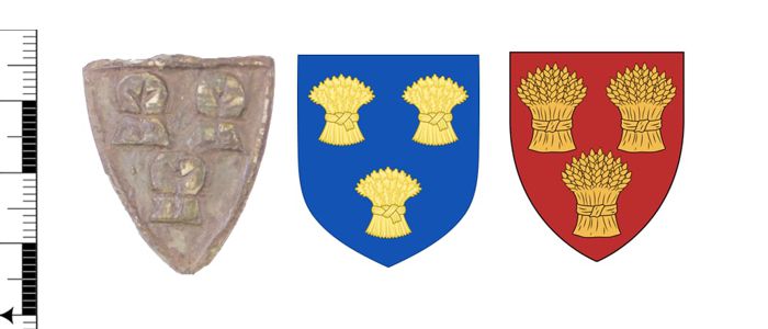 Medieval harness pendant with two colour reconstructions