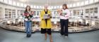 left to right Jodie Pike; Dr Tanya Cheadle and Tessa Carroll at the McMillan Reading Room, Credit Martin Shields