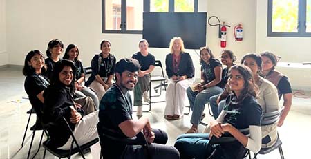 Meeting students at Science Gallery Bengaluru