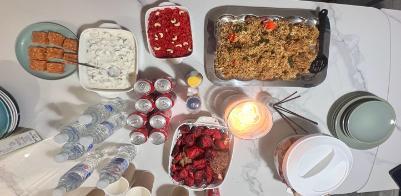 A table of Pakistani food and drinks