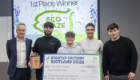 A team involving two fourth year Microbiology students Rayan Ishraq and James Mclauchlan stood with a novelty cheque for taking first place in this year’s Startup Factory Scotland Grand Final. The four members of the ECO Graze group are stood with a Startup Factory Scotland representative