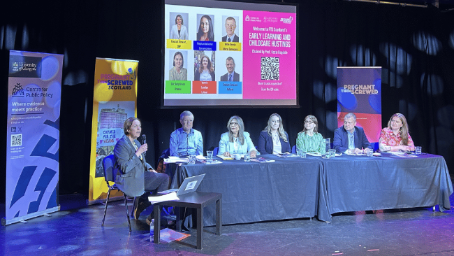 The political panel at the Pregnant Then Screwed and Centre for Public Policy hustings chaired by Professor Kezia Dugdale