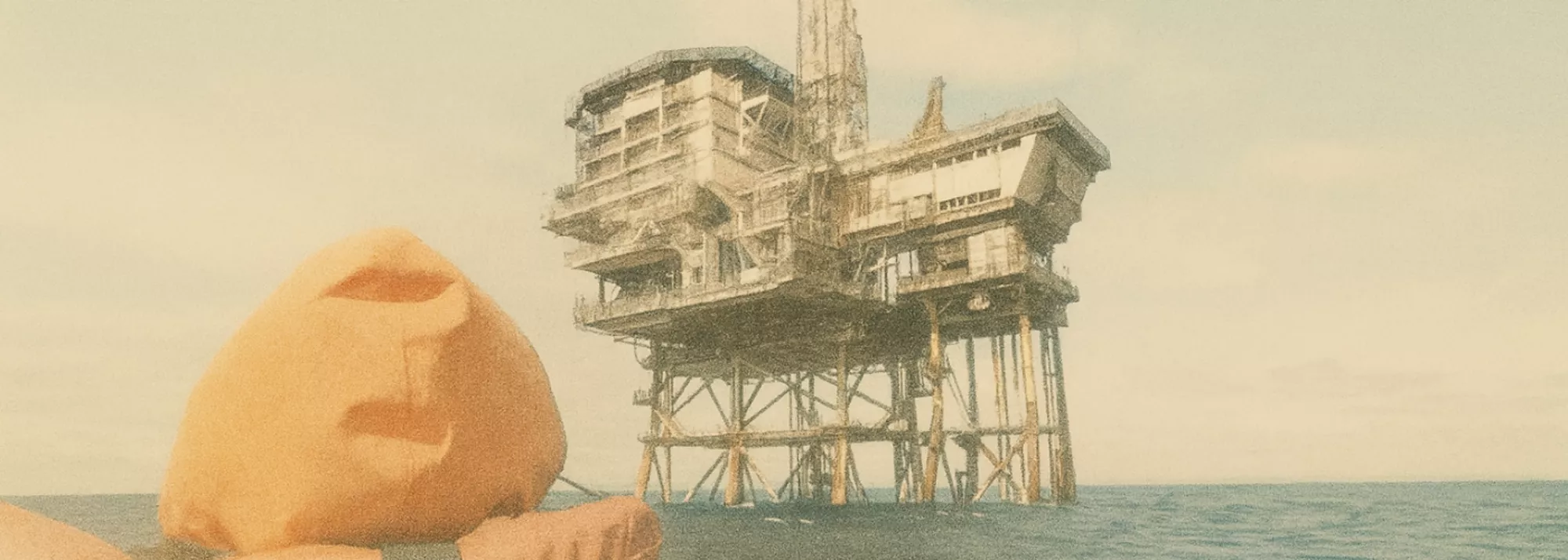 Oil rig and rock