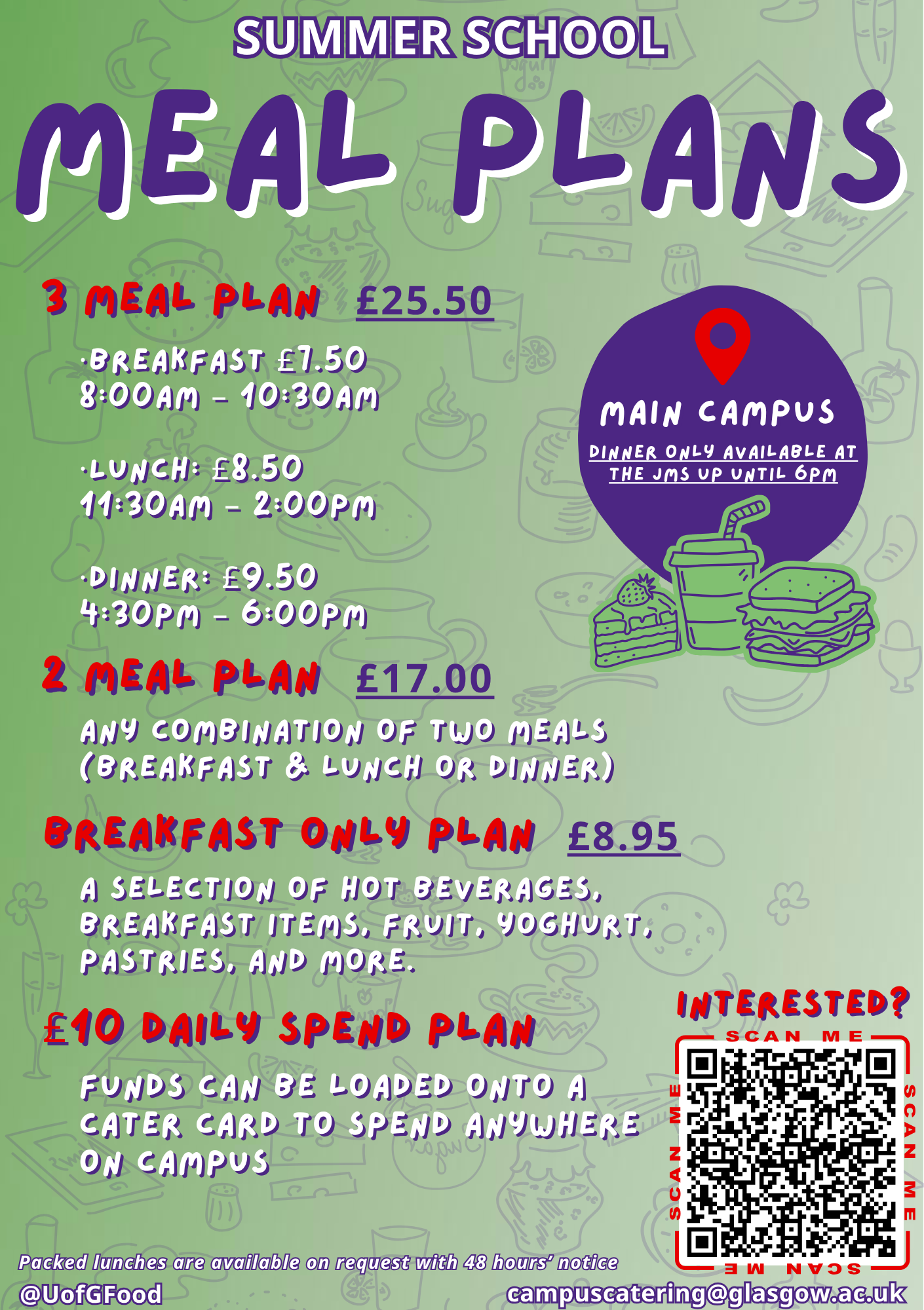 Summer School Meal Plan Infographic