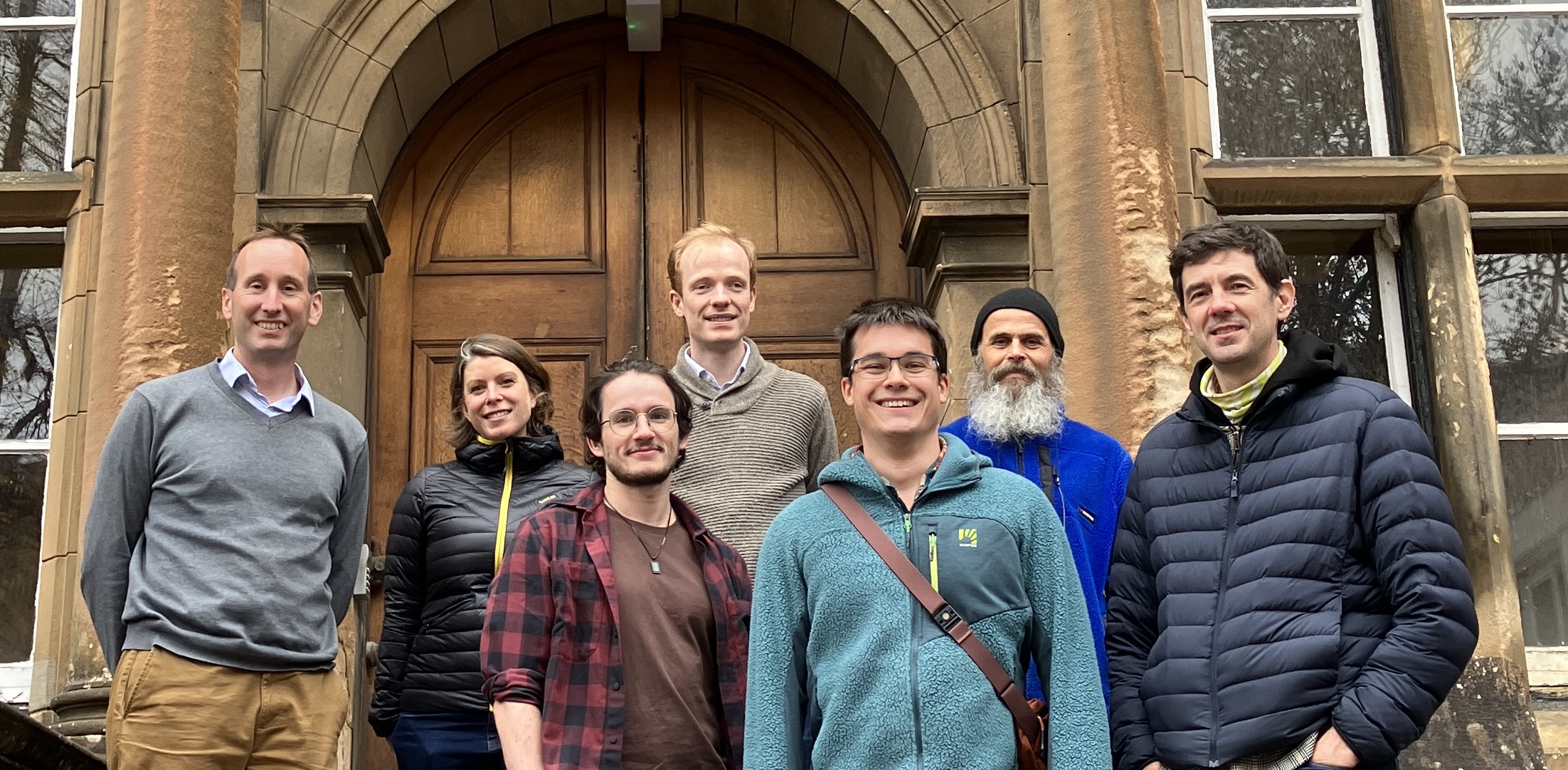 (l-r) Prof Jonathan Taylor, Dr Emily Noël, Dr Antoine Sanchez, Dr Daniel Olesker, Dr Dan Stedman, Dr Stone Elworthy, Prof Julien Vermot