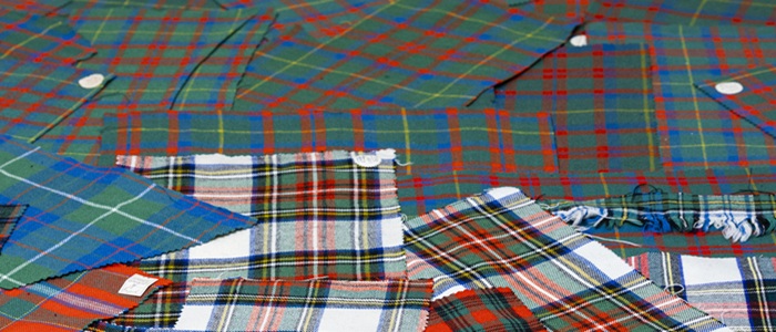 Tartan samples at the National Museum Collection Centre. Photo Duncan McGlynn