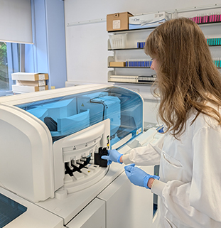 Emily Smith using a scanner