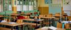 Elementary school classroom without student