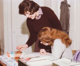 Professor Christian Kay (standing) and research assistant Lorna Gilmour