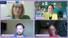 A screenshot of the webinar featuring speakers Nicola McEwen, Kezia Dugdale, Mark McGeoghegan, and Rachel Ormiston
