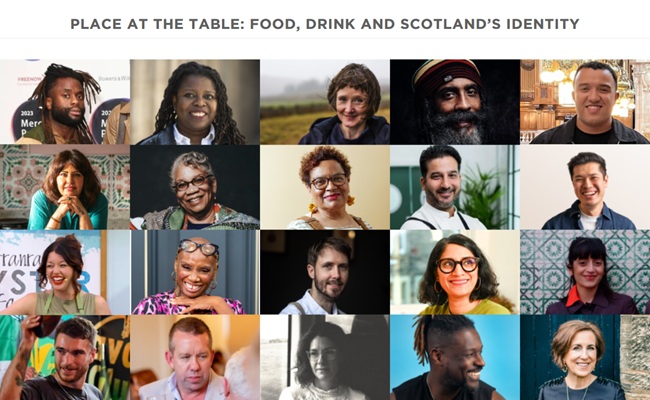 Credit Oxford Cultural Collective A series of tiles featuring the faces of chefs, TV broadcasters and cultural celebrities taking part in Place at the Table