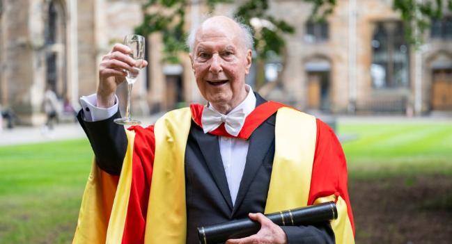 Dr Stuart Campbell receiving his honorary degree at Commemoration Day