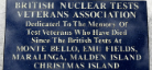 Plaque in St Peter's Square, Manchester, dedicated to the Test Veterans who died since the British Tests
