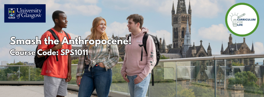 students on the JMS platform with Gilbert Scott Tower in background