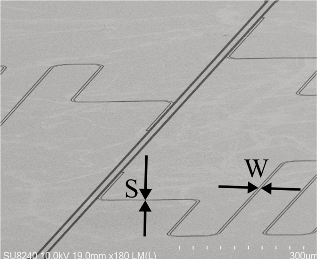 Superconducting resonator SEM topview