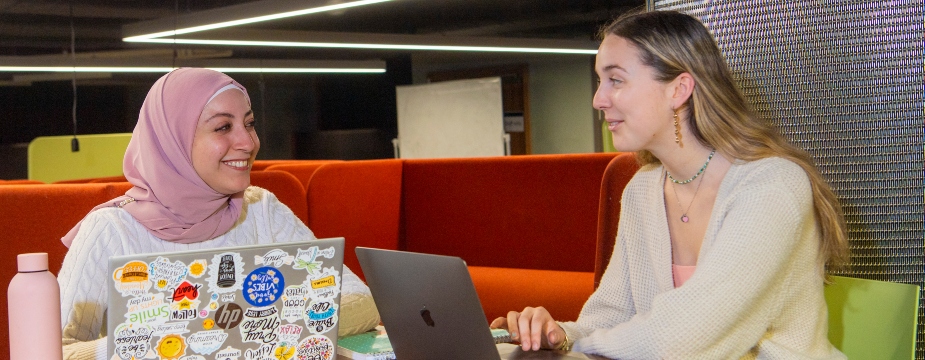 Students studying in the Library