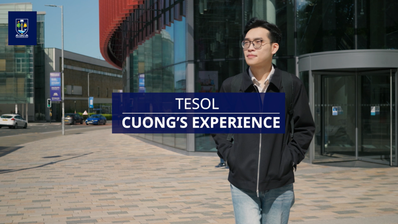 Student outside Advanced Research Centre