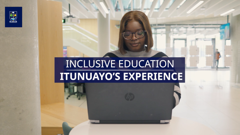 Student with laptop in Advanced Research Centre