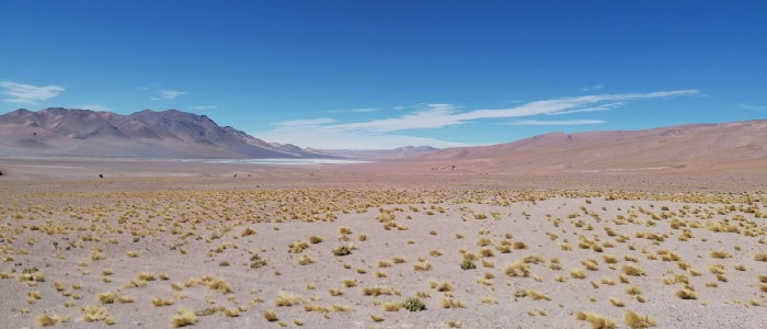 Bright blue sky in the Atacama desert