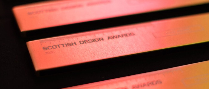 A photo of gold metal Scottish Design Awards