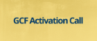 A web banner: navy blue text reading GCF Activation Call on a yellow textured background reminding a mural