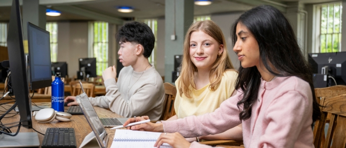 Students studying in the McMillan Round Reading Room
