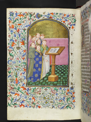 A 15th-century choir in a setting that reflects the religious environment in which the first UofG students took up their places. (Image: courtesy Archives & Special Collections) A 15th-century choir in a setting that reflects the religious environment in which the first UofG students took up their places. (Image: courtesy Archives & Special Collections)