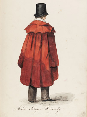 A typical outfit worn by University of Glasgow students, around 1844. (Image: courtesy Archives & Special Collections) A typical outfit worn by University of Glasgow students, around 1844. (Image: courtesy Archives & Special Collections)
