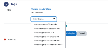 A screenshot of moodle with the title 