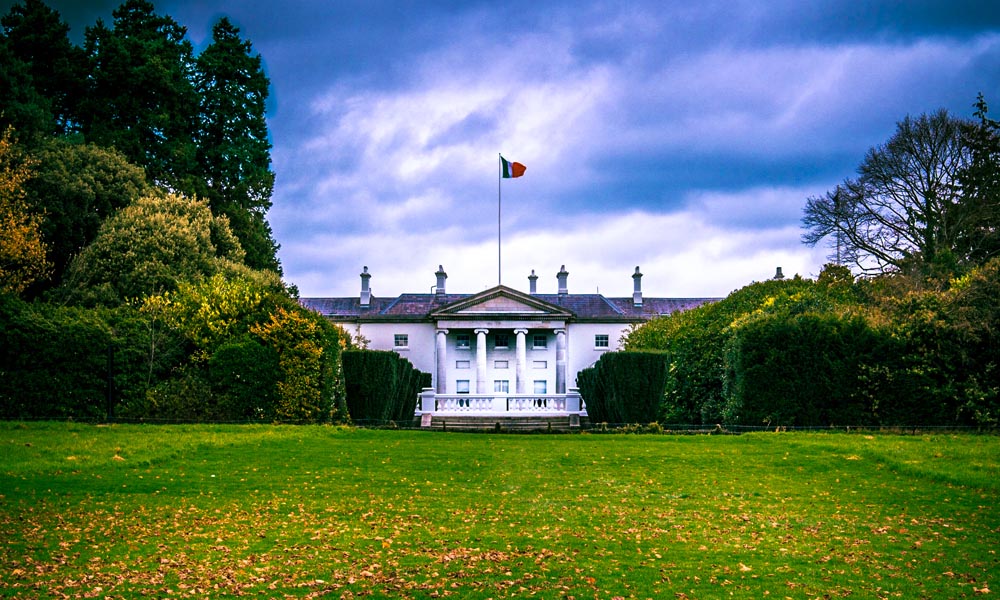 Aras an uachtarain (residence of Irish president, in Phoenix Park)