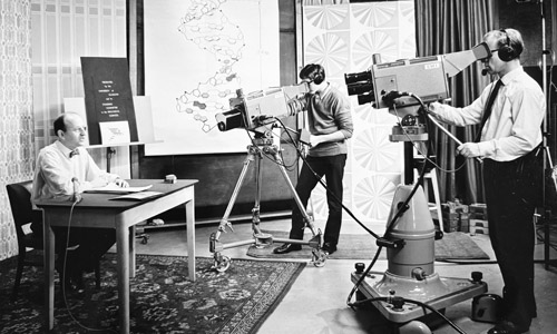 The University Television Service, before the formation of GUST, making an educational programme for biology students.