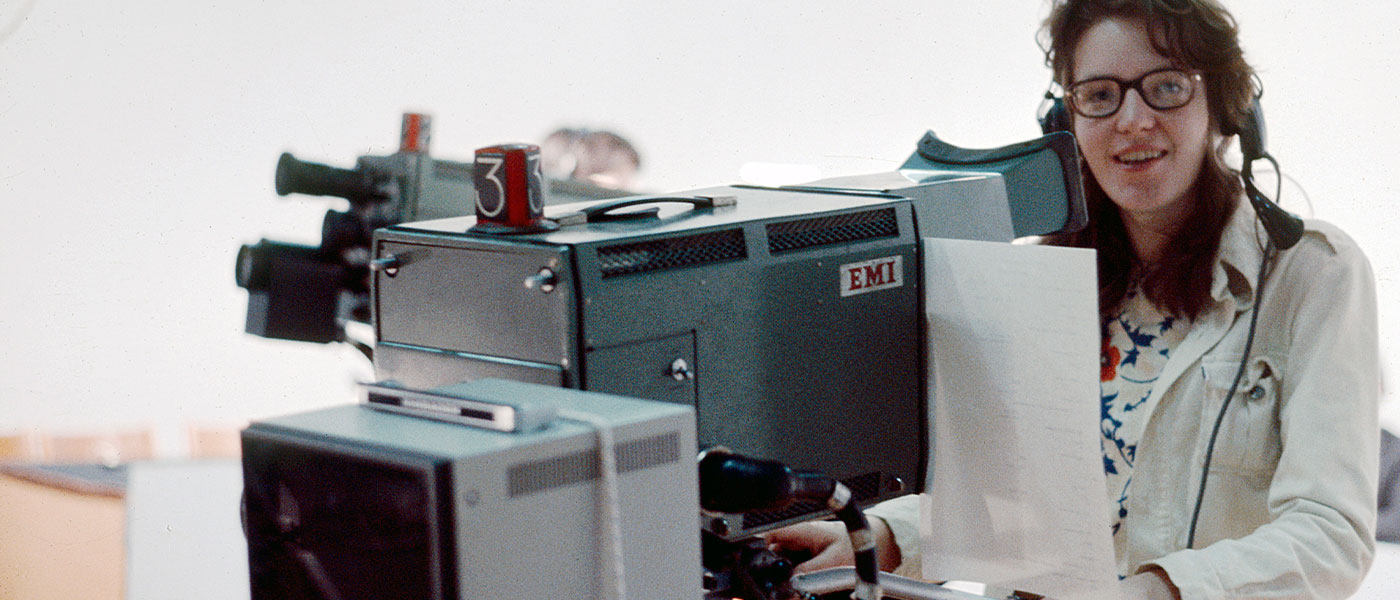 lady with television camera