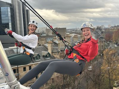 Students abseiling JMS