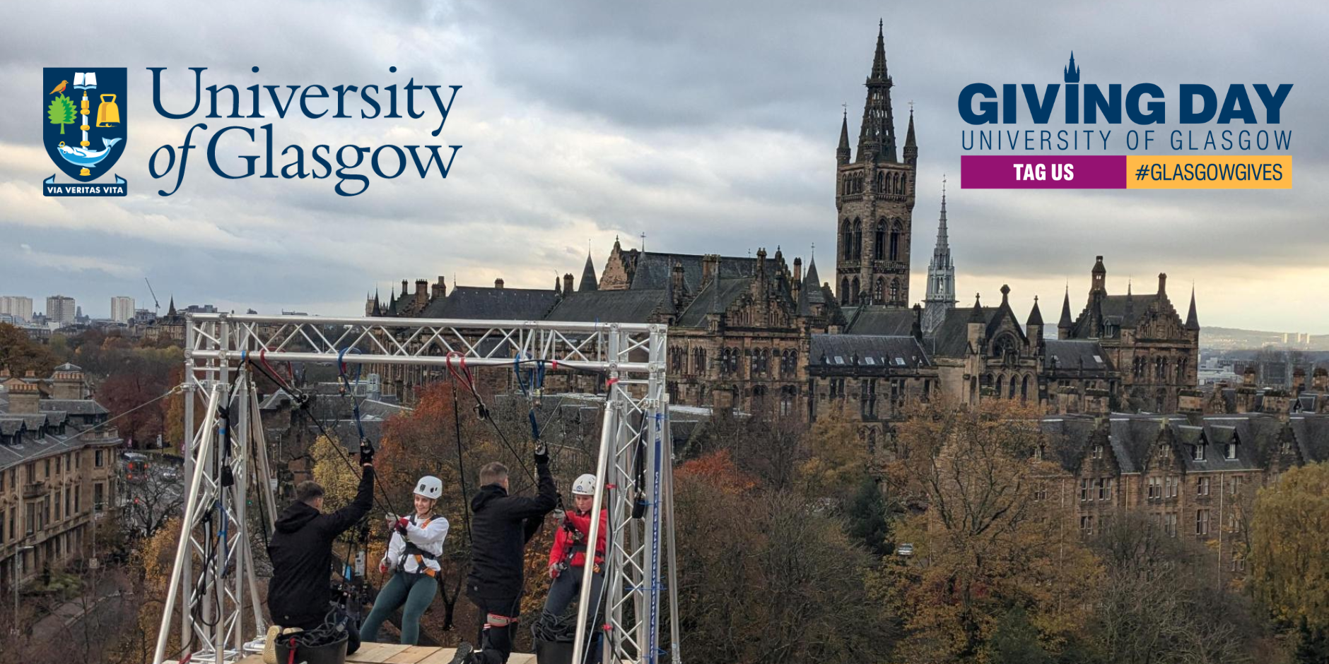 A graphic showing students abseiling at the top of the JMS