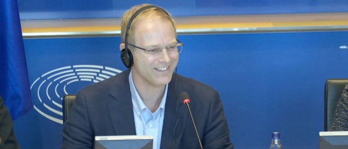 Dr Tore Bertn Sorensen addressing the European Parliament’s Culture and Education Committee