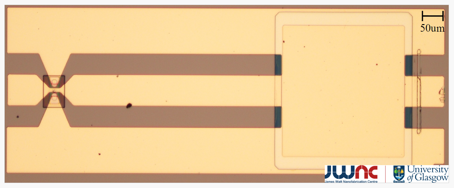 Micrograph of a fabricated RTD oscillator