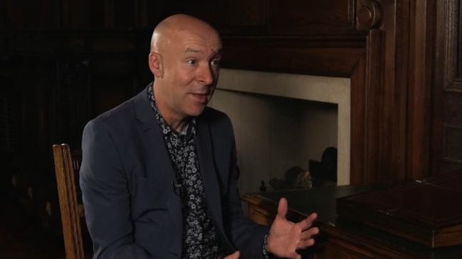 Christopher Brookmyre A man being interviewed on camera