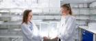 Professor Heather Ferguson and Dr Emilie Pondeville in the MRC-University of Glasgow Centre for Virus Research (CVR) insectary.