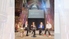 Photo of Kez hosting JRF report launch panel discussion, L-R Laura Miller, Councillor Mark Flynn, Kezia Dugdale, Shirley-Ann Somerville MSP, Chris Birt,