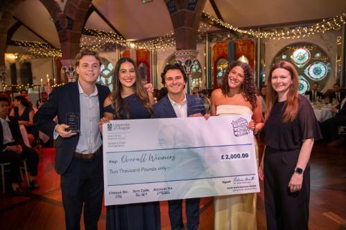 International Case Competition Winners with Giant Cheque