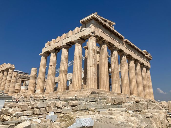 The Parthenon, Athens, as seen from the visitor route on the Acropolis