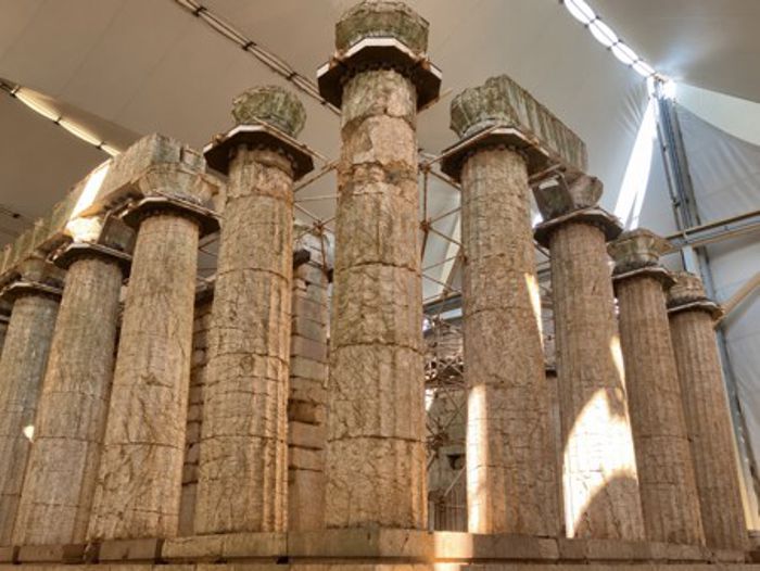 Temple of Apollo Epikourios at Bassai within its protective shelter