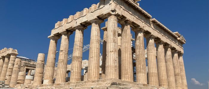 Clipped view of the parthenon
