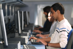 A group of students using computers