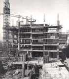 Black and white photograph of Library building under construction, 1966. (Sp Coll Photo A49/51) Links to book of the month article.