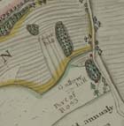 Detail of hand-drawn estate map, in colour, surveyed by Charles Ross, 1776. (MS Gen 1006, map 4) Links to web exhibition on maps.