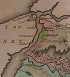Colour illustration (detail) from a Map of the Soil of Invernesshire, 1808. (Sp Coll Mu2-c.35) Links to web exhibition on maps.